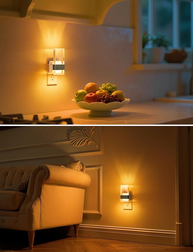 L LOHAS LED Night Light, Amber Night Lights Plug Into Wall, 2 Pack Dusk-to-Dawn - Image 5