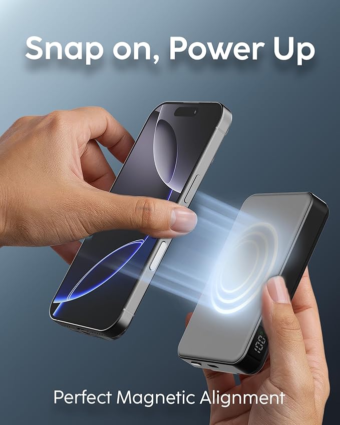 myCharge CliqLuxe+ Magnetic Wireless Power Bank 5, 000mAh | iPhone & MagSafe - Image 3