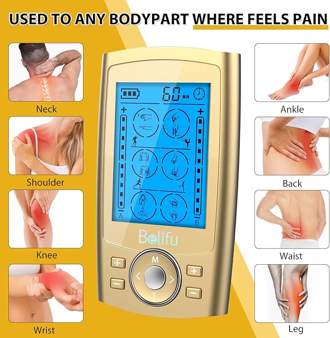 Belifu Dual Channel TENS EMS Unit 24 Modes Muscle Stimulator - Image 2