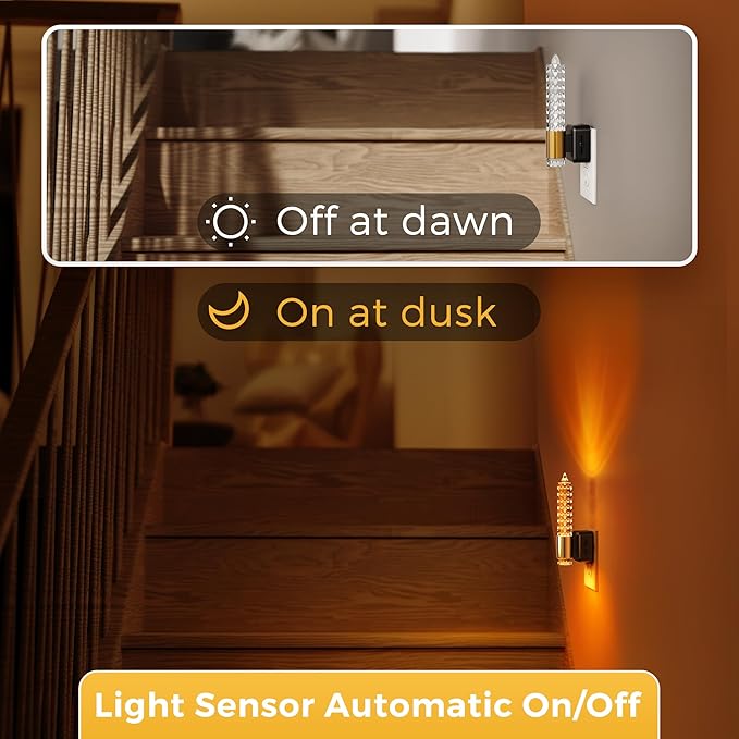 L LOHAS LED Night Light, Amber Candle Night Lights Plug into Wall, 2 Pack 0-100 - Image 6