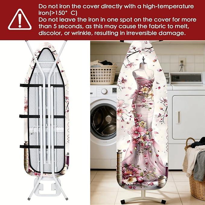 Nuxovilar Ironing Board Cover Needle Cotton 15x54 Inches | Ironing Board Cover - Image 6