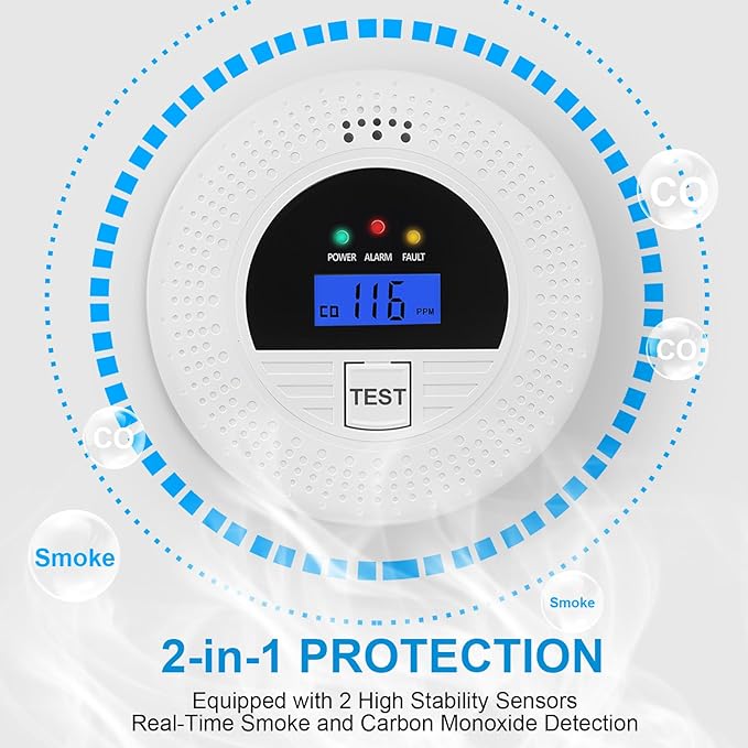 4-Pack, Smoke and Carbon Monoxide Detector, Smoke Detector Carbon Monoxide - Image 2