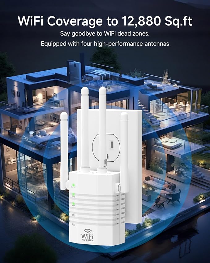 WiFi Extender Supports 105 Devices, 1.2Gbps Home Signal Booster, WiFi Extender - Image 5