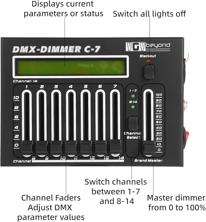 Ygybeyond DMX-C7Controller, Controller, Stage Lighting Equipment & Accessorie - Image 2