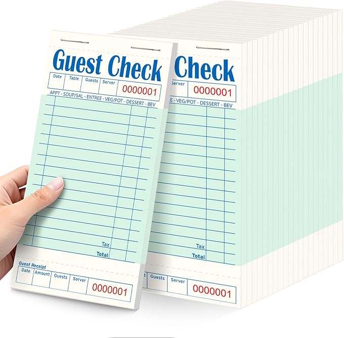 20 Pack/1000 Tickets Guest Checks Books by ZPARIK