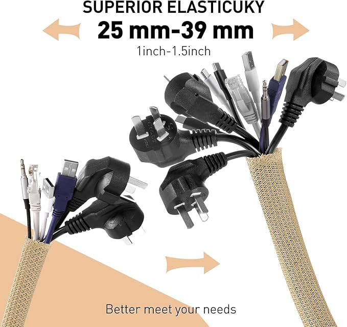 AGPTEK Cable Sleeve Cover, 10ft - Image 3