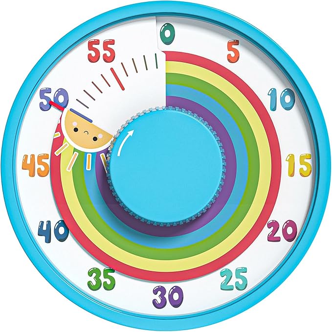 Secura 60-Minute Rainbow Visual Timer 6-Inch Mechanical Countdown Timers by Secura