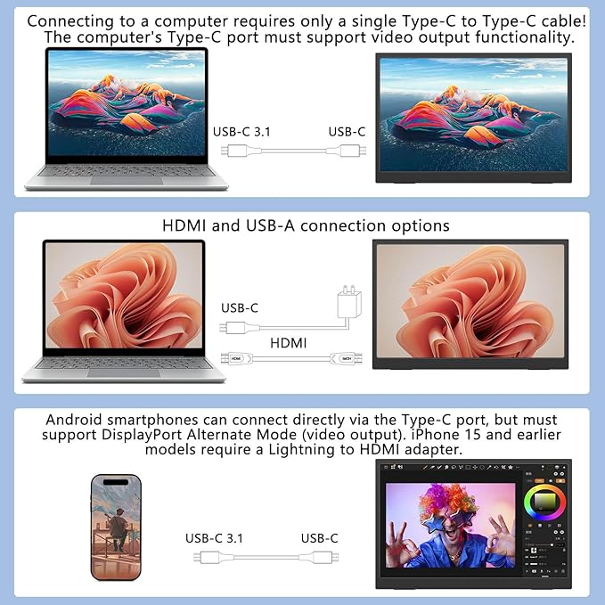 Viyivwine Portable Monitor 10.5'' 1920x1280 Second External Monitor - Image 3