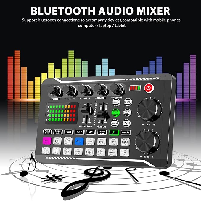 Professional Audio Mixer, SINWE Live Sound Card and Audio Interface - Image 6