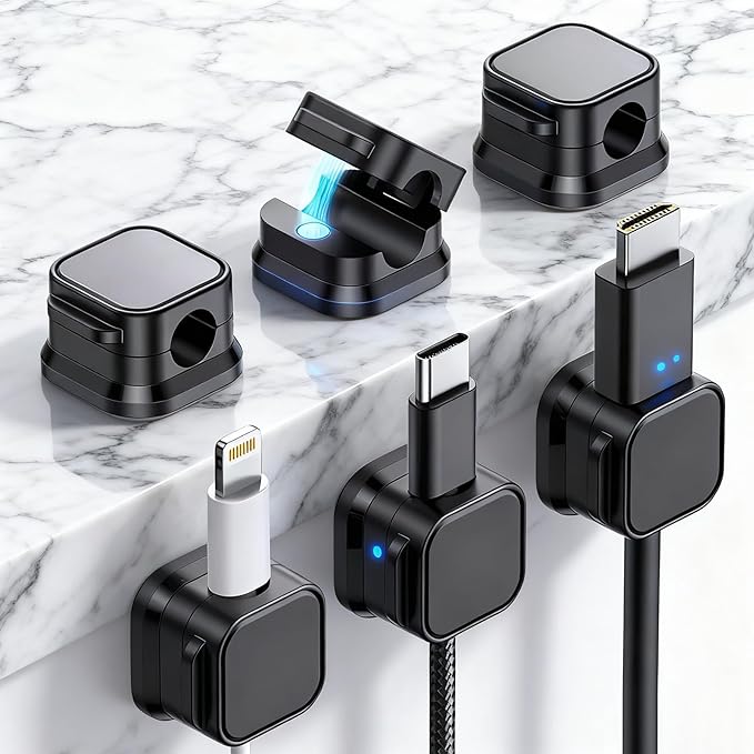 Cord Organizer Holder, 6 Pack Magnetic Desk Cable Clips Management, Hide Phone by Unknown
