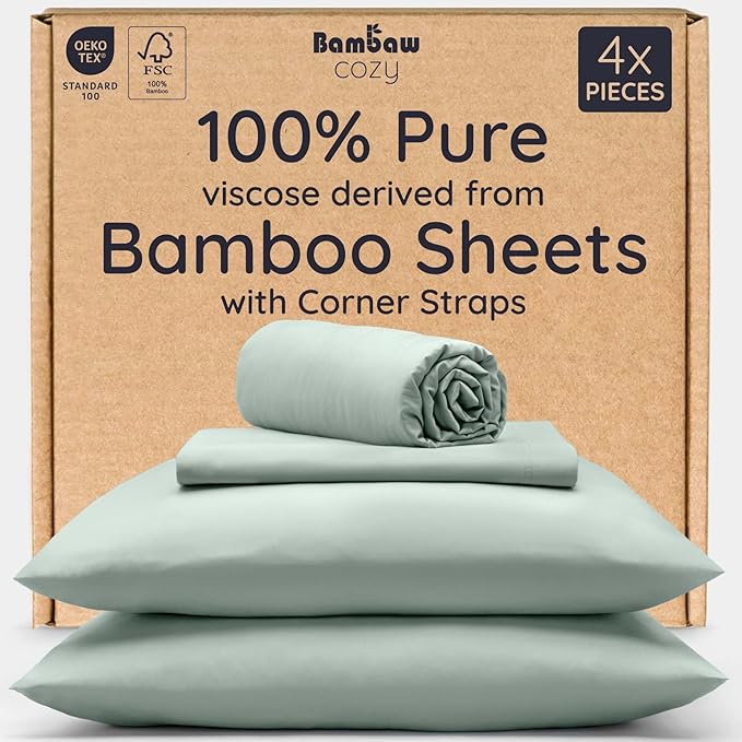 Bambaw 100% Viscose Derived from Bamboo Sheets California King Size – 4pcs Deep by Bambaw