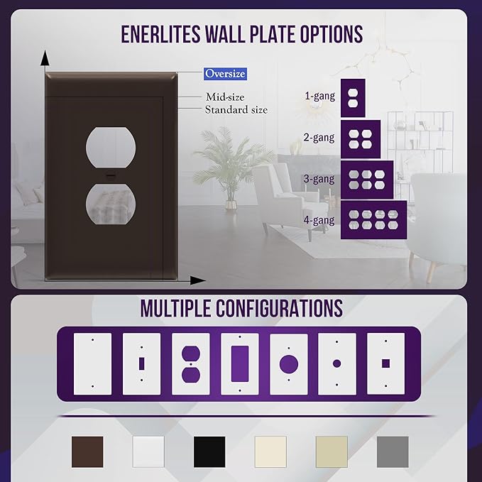 ENERLITES Duplex Receptacle Outlet Wall Plate, Jumbo Electrical Outlet Covers - Image 5
