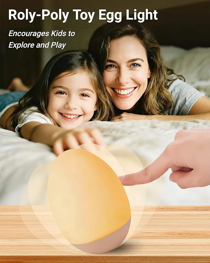NAWIQI Egg Baby Night Light for Nursery & Breastfeeding – Portable Touch Light - Image 7