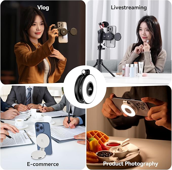 Fill Light for Magsafe LED Phone Light Attachment Selfie Ring Light Brightness - Image 4