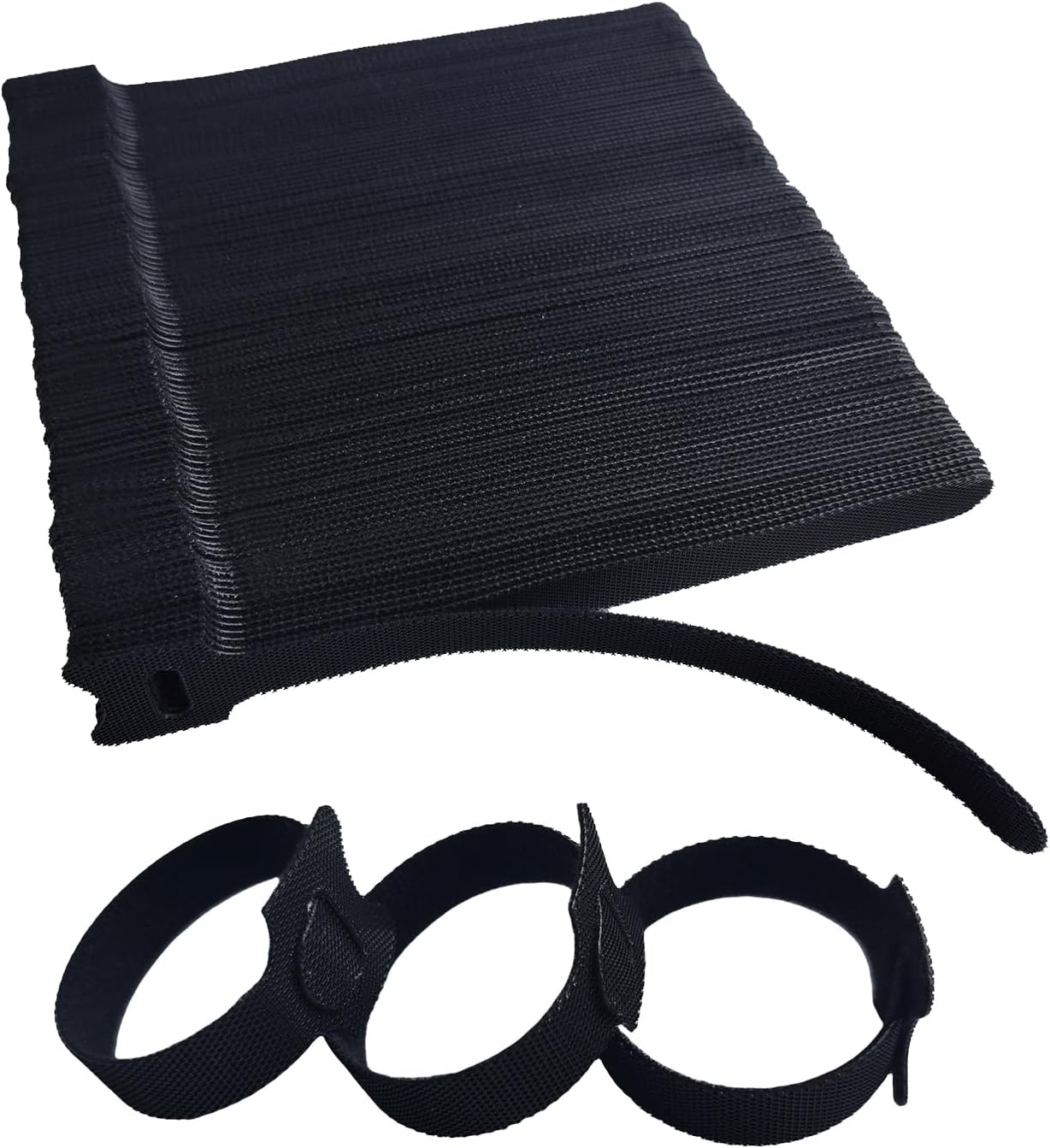 200 PCS 6 Inches Black Reusable Cable Ties, Adjustable Cord Straps, Cable Organizer, Cord Wrap and Hook Loop Cords Management,Adjustable Cord Ties for Organizing Home,Office,Data Centers