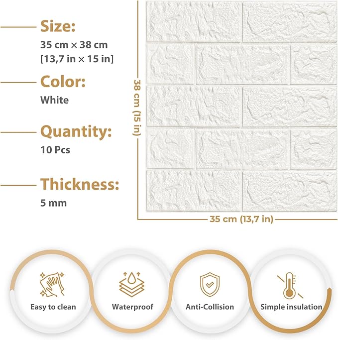 JOLOV 10 PCS3D Wall Panels Peel and Stick - Image 3