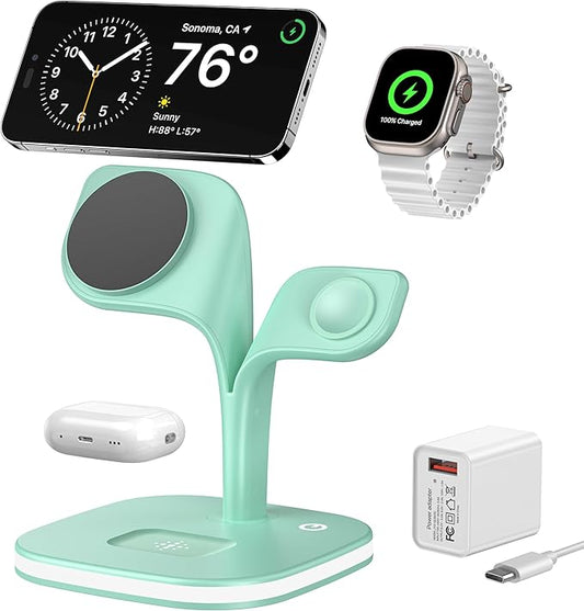 EXW Charging Station, Magnetic Wireless Charger, 5 in 1 Fast Mag-Safe Wireless by EXW