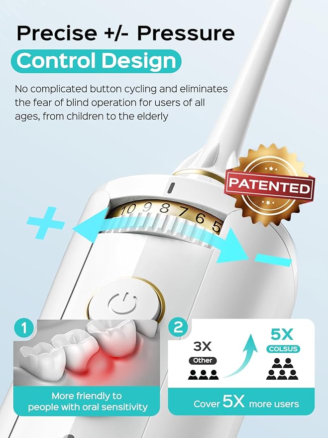 COSLUS Portable Water Flosser for Teeth: 10 Pressure Settings Professional - Image 3