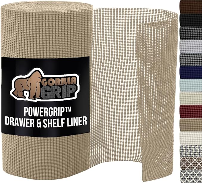 GORILLA GRIP powerGRIP Drawer Shelf and Cabinet Liner, Thick Strong Hold by GorillaGrip