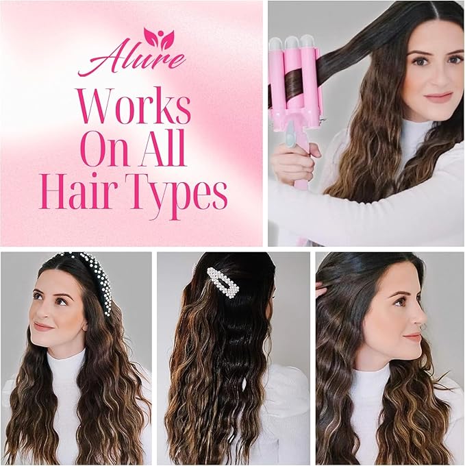 Alure Three Barrel Curling Iron Wand Hair Waver - Image 2
