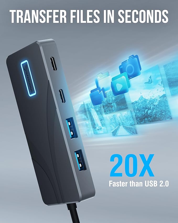 SABRENT USB C Hub 5-in-1 Docking Station, 10Gbps USB-A & USB-C Ports, 4K HDMI - Image 6