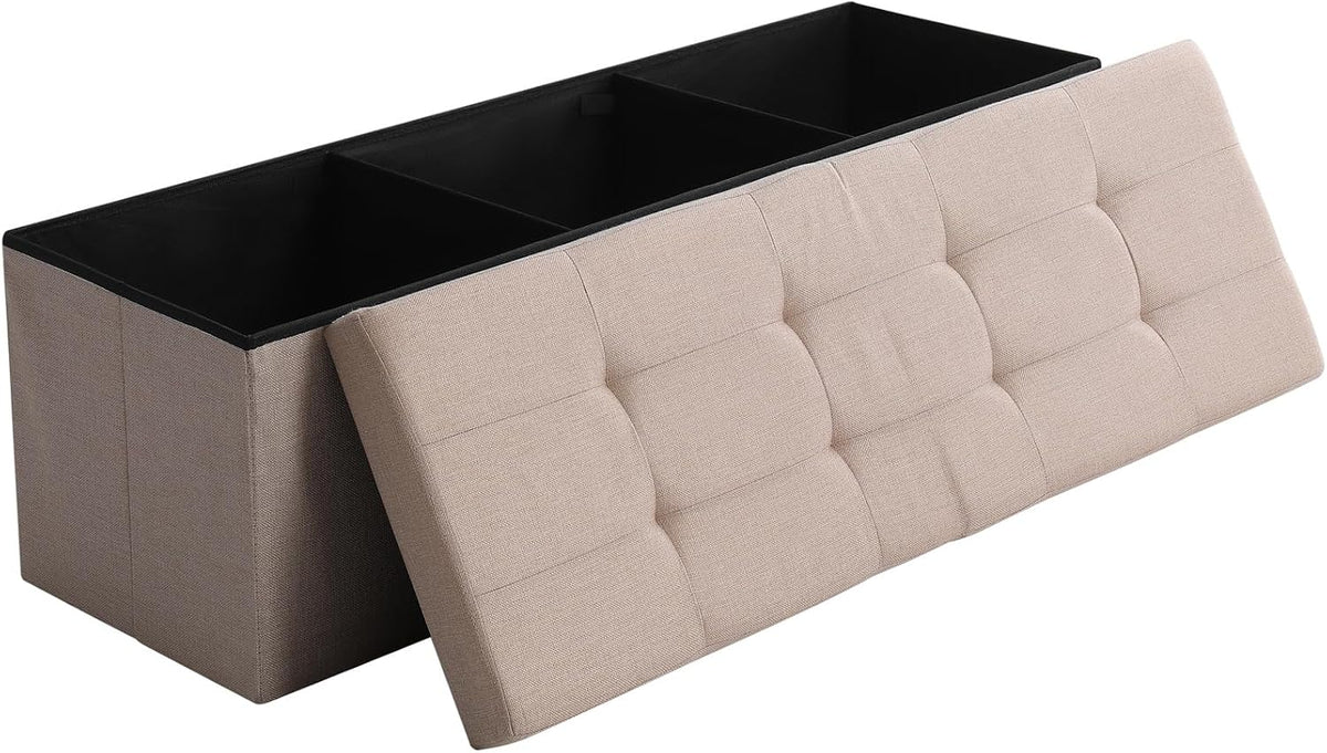 storage ottoman bench foldable footrest foot stool, 45", main product view
