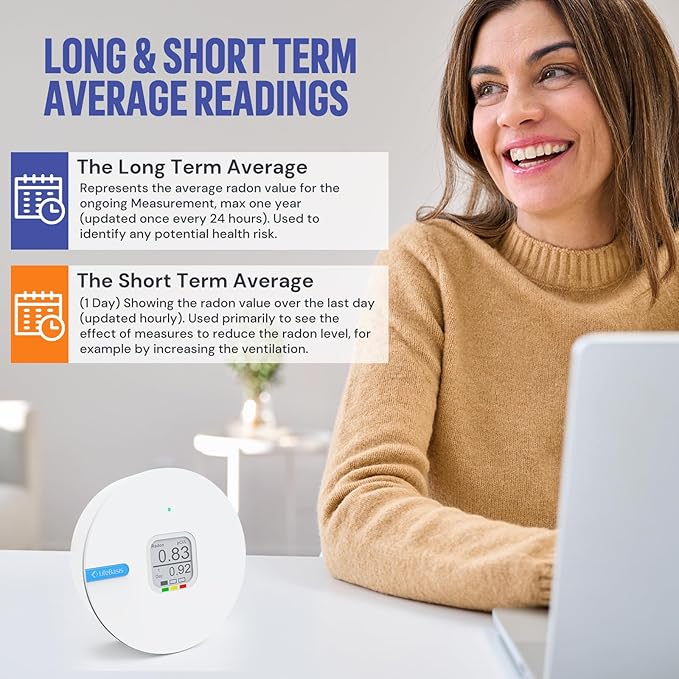 LifeBasis Radon Detector for Home, Portable E-Ink Display Radon Meter - Image 5