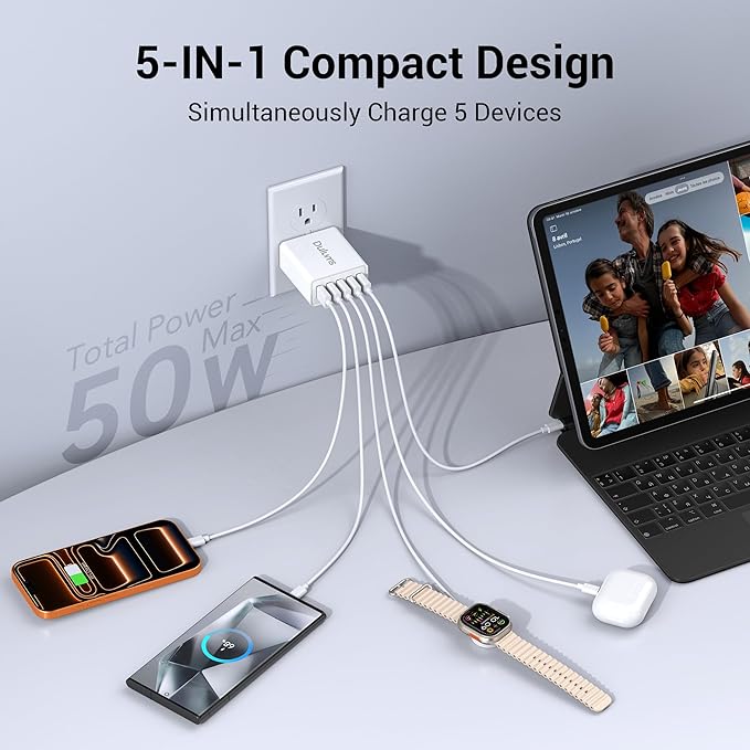 50W USB Wall Charger Block, Android Phones - Image 2