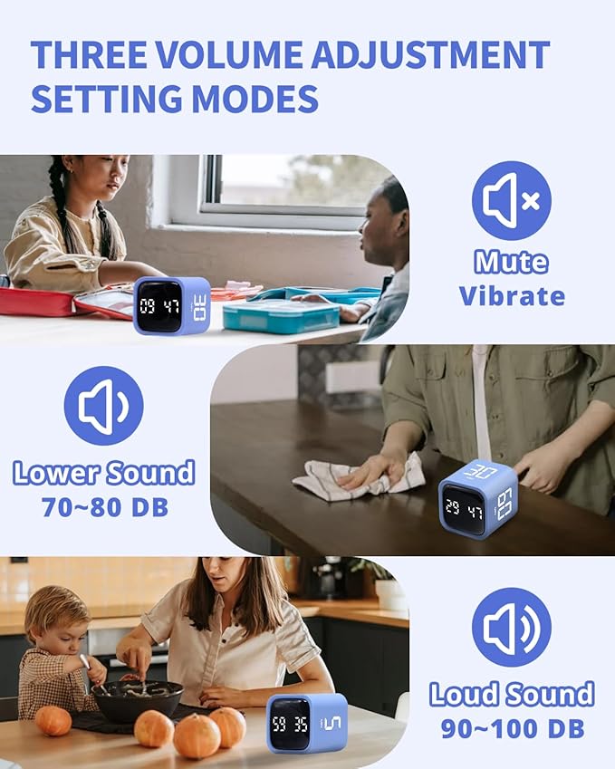 Productivity Timer Flip Gravity Sensor Cube Timer Countdown & Countup, Mute & - Image 6