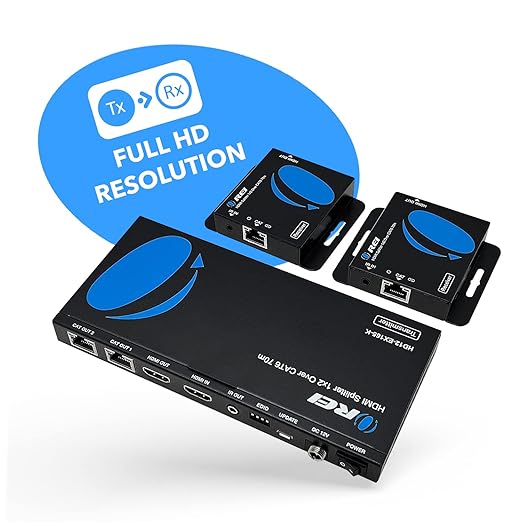 OREI 4K 1x2 HDMI Over ethernet Extender Splitter Over CAT6/7 ethernet Cable - Image 8