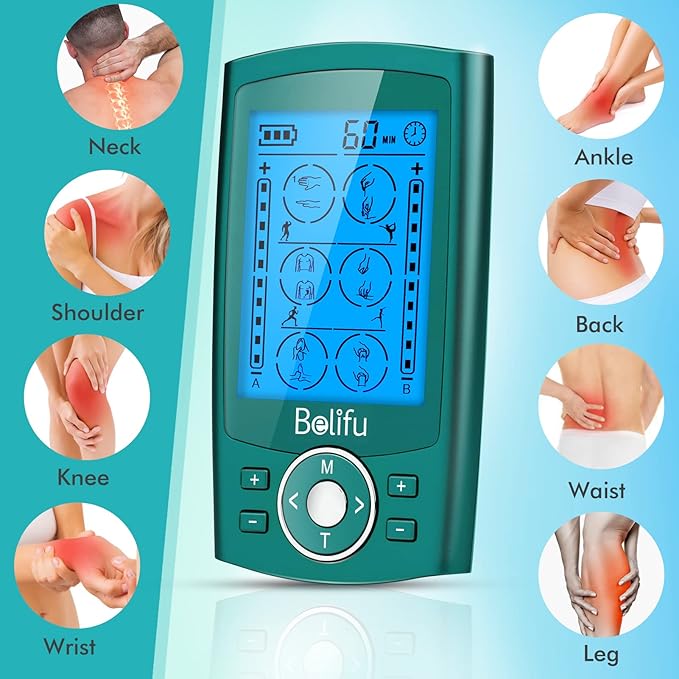 Belifu Dual Channel TENS EMS Unit 24 Modes Muscle Stimulator - Image 2