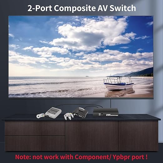 RCA Switch 2 in 1 Out Composite Video L/R Audio Switcher Selector Box 2X1 - Image 4