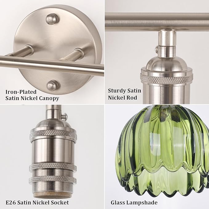 Shenmoyl Bathroom Light Fixtures, 2-Light Vanity Wall Light Over Mirror - Image 7