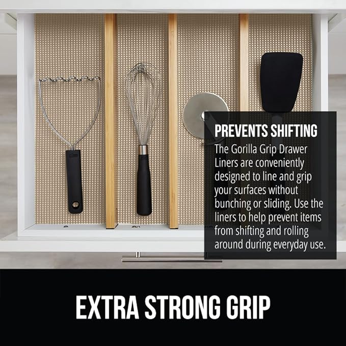 GORILLA GRIP powerGRIP Drawer Shelf and Cabinet Liner, Thick Strong Hold - Image 3