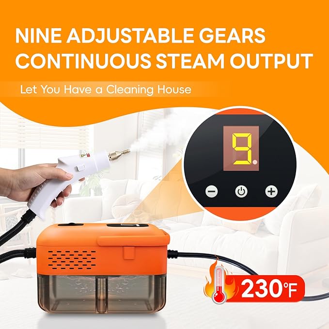 Heavy Duty Handheld Steam Cleaner, 15s Heat-Up, 9-Level Adjustable 2500W - Image 6