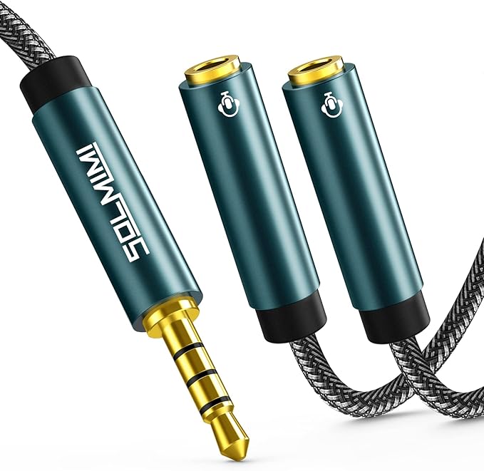 SOLMIMI Headphone Splitter 3.5mm TRRS Male to Two TRRS Female Adapter Compatible by SOLMIMI