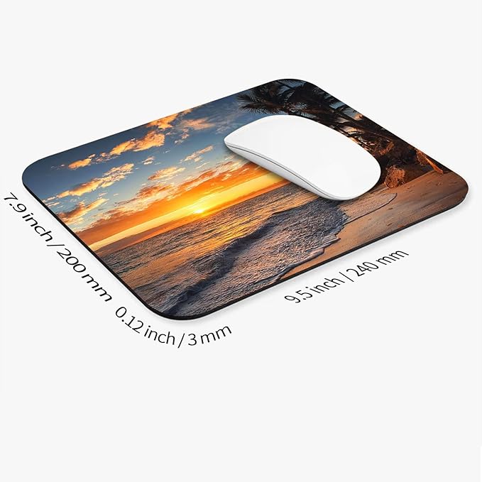 Armanza Square Mouse Pad Beach Sunset, Personalized Premium-Textured Custom - Image 2