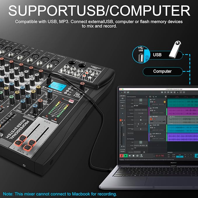 8 Channel Professional Audio Mixer - Image 4