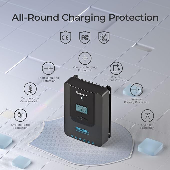 Renogy Solar Charge Controller- Rover 20A 12V24V Auto DC Input MPPT Charge - Image 4