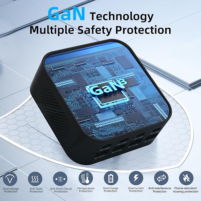 120W GaN USB C Charger Block Fast Charging, Samsung Galaxy, Headphones - Image 6