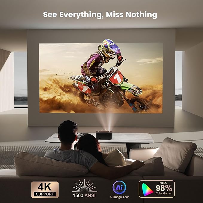 Outdoor-Projector-4K with Wifi6 and Bluetooth, Smart TV OS & DoIby, Portable - Image 4