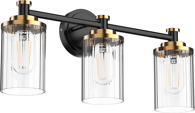 PHIXART Bathroom Lighting Fixtures Black and Gold Bathroom Vanity Light by PHIXART