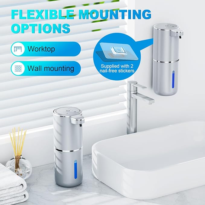 Automatic Foaming Soap Dispenser, 12.8oz/380ml Wall Mount Touchless Soap - Image 6