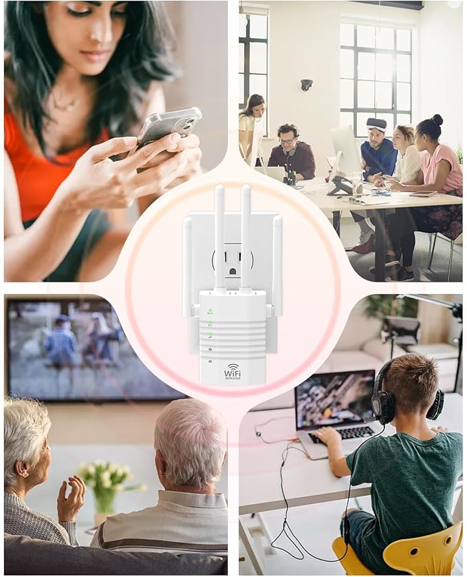 WiFi Signal Booster with 4 Directional Antennas – 1200Mbps Dual Band, WiFi - Image 4
