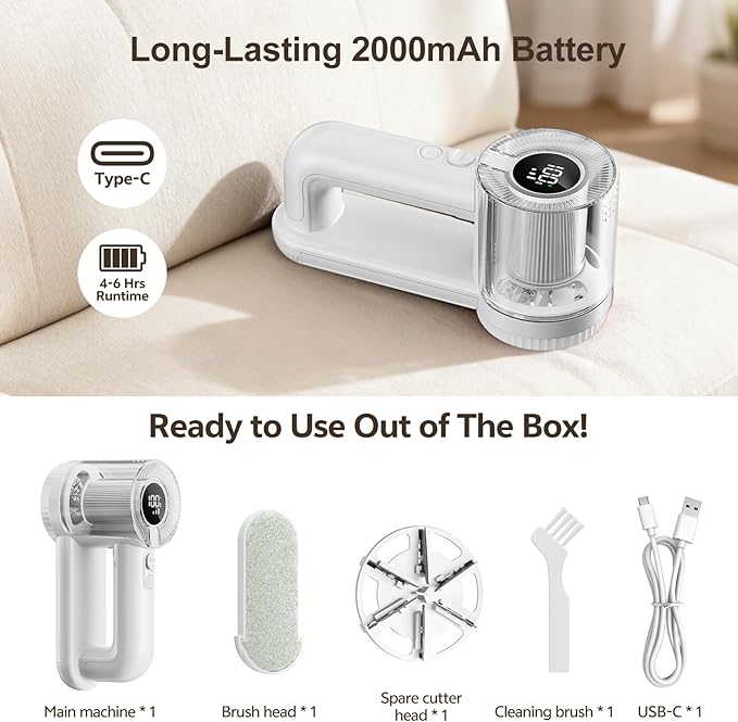Rechargeable Fabric Shaver, 2-in-1 Lint Remover - Image 6