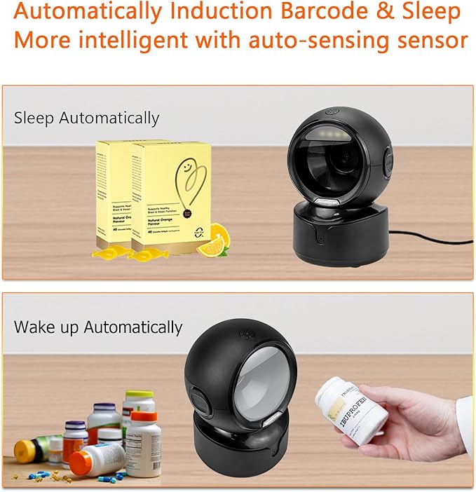 NetumScan Automatic Omnidirectional Desktop Barcode Scanner, Hands-Free USB - Image 6