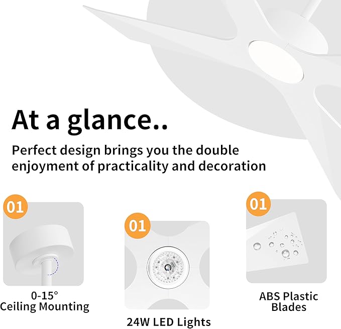 WINGBO 64" Wet Rated Outdoor Ceiling Fan - Image 5