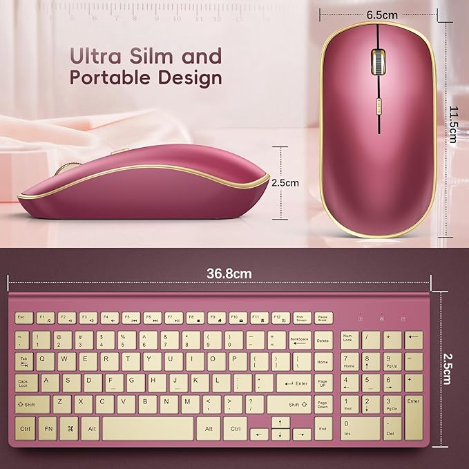 JOYACCESS Wireless Keyboard and Mouse, 2.4g Slim and Ergonomic Wireless - Image 5