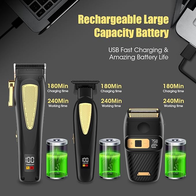RESUXI Hair Clippers for Men Cordless Hair Trimmer Electric Shavers for Men Set - Image 5