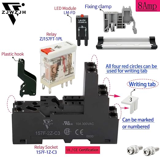 6 Pcs 8Amp Mini Relay Switch 110V 120V AC - Image 2